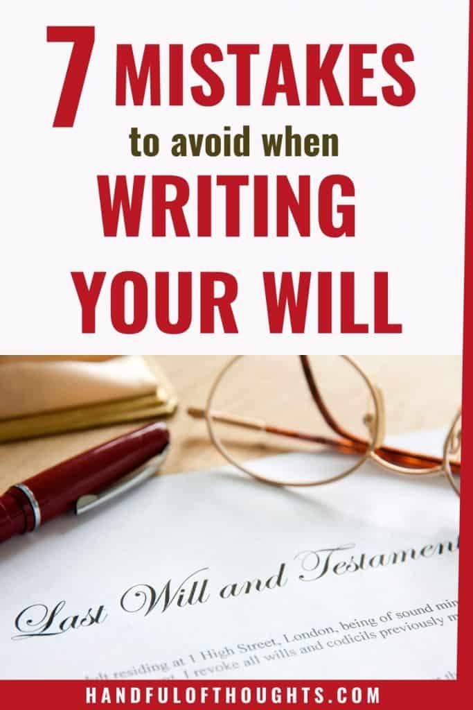 7 Mistakes to avoid when creating a will - Pinterest pin
